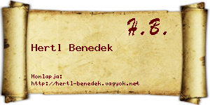 Hertl Benedek névjegykártya